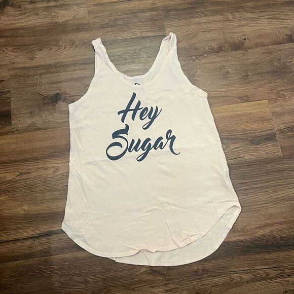Recycled Karma Light Pink “Hey Sugar” Tank Top - Picture 1 of 4